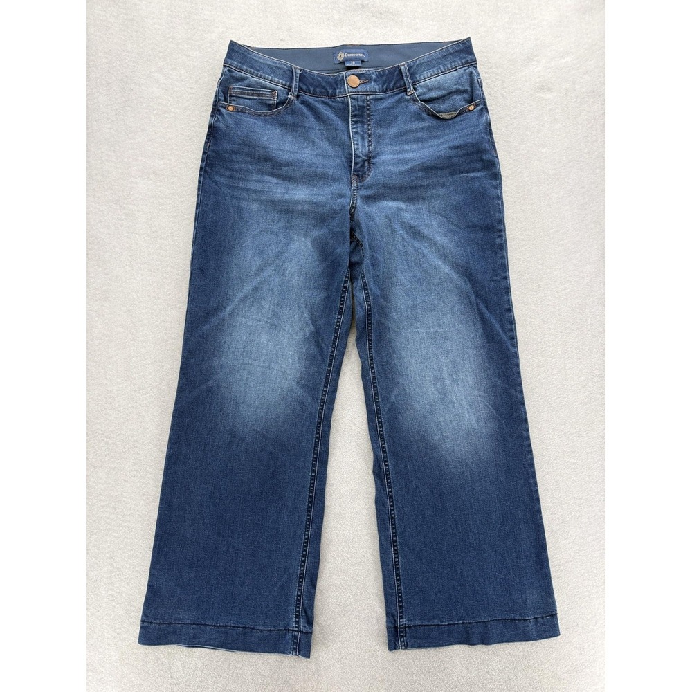Democracy Absolution High Rise Wide Leg Jeans Womens 16 Blue Power Mesh Stretch